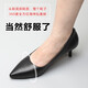 Thinkwell women's shoes single shoes work shoes women commuting high heels black small leather shoes pointed toe formal wear versatile work professional shoes soft 3 cm 3 cm HM4003 37