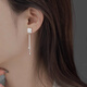 Su Shiliu 925 silver four-leaf clover tassel earrings women's earrings long earrings jewelry birthday gift for girlfriend wife best friend full diamond four-leaf clover tassel earrings