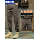 Cotton Autumn Casual Pants Men's 2024 New Fashion Brands Loose Thickened Sports Working Pants Men's Spring and Autumn Style 689 Camel Regular + 689 Dark Gray Regular M 90-110Jin[Jin equals 0.5 kg]