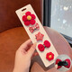 Maimed baby hair clips for girls that do not hurt hair, cute and super cute hair clips for children, infants and toddlers, fetal hair clips, small red flower bow hair clips - 5-piece set in bag