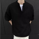 Tang Hao Autumn American Henley Collar Casual Sweater Boys Trendy Versatile Loose Couples Students Handsome Bottoming Sweater Gray XL