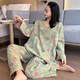 Jiuhongfei Fat MM Pajamas para mujeres en primavera y otoño gran tamaño puro algodón retro de algodón de algodón floral de algodón de algodón de algodón más grasa más 200 jin [Jin es igual a 0.5 kg] YZ16802 5XL (180-240 Jin [Jin equivale a 0.5 kg])