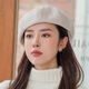 BuyYii hat for women's autumn and winter new style designer dual-purpose octagonal hat trendy British fashion solid color beret Japanese literary face-showing tabloid hat BLM-42 solid color two-wear octagonal hat black M (56-58cm)