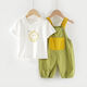Baby overalls for summer, infants and young children's pants, boys and girls, cropped pants, fashionable new style, yellow breathable 80cm