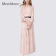 Meetmetro Mayer French Fairy Dress для женщин 2025 Осенью Новое высококачественное темперамент чистый и сексуальный платье для юбки Длинная юбка светло-голубая [Spot] M