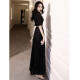 Seidler black banquet evening dress for women 2024 new style noble and elegant host dress high-end annual meeting black XL