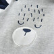 Auro Mesa baby clothes for spring and autumn boys and girls pure cotton cartoon bear overalls cute one-piece overalls light gray 90cm/1-2T