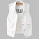 Jingxuan Chaleco de alta gama de alta gama HOMBRA 2024 Nuevas parejas de mezclilla y otoño Los días se ven delgados afuera y un atuendo corto. Super Hot Pareja Vest White XL (XL recomienda 130-150Jin [Jin equivale a 0.5 kg])