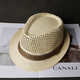 Sumu Bai Chapeau Haut de Forme à la Mode Chapeau de Paille pour Hommes Chapeau de Soleil de Bord de mer d'été Chapeau de Protection Solaire Respirant Chapeau de Jazz d'âge Moyen et âgé Beige Style Adulte (56-58 cm)