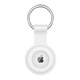 ESCASE Apple AirTag Silicone Protective Case Keychain Wireless Positioning Anti-Lost Artifact Tracker Protective Case White Air Tag Protective Case Silicone Short Style丨Moonlight White