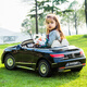 Geleoo para un automóvil eléctrico para niños Maybach de cuatro ruedas para el automóvil eléctrico para niños control remoto para el automóvil para bebés para el automóvil para bebés puede sentarse [el asiento de cuero negro exclusivo] + Touch Screen + todas las funciones Dual Drive