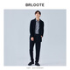 Brloote men's cardigan casual fashion business sweater loose jacket autumn and winter black 175/96A