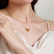 Chow Tai Sang 18K Gold Bow Necklace Fairy Light Luxury High-end Clavicle Chain for Girlfriend Birthday Gift 18K Gold Bow Chain Set