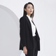 雅戈尔（YOUNGOR）套西上衣女673款双排一粒扣宽松版西服垂感挺括新品商场同款 黑色 XL 175/96A
