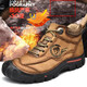 Camel Western Regionen Baumwollschuhe Herren Winter warm und Samt High-Top-Lederschuhe verdickte Schneestiefel echte Leder wasserdichte Martin Boots 831 Khaki [hinzugefügt plus Samt] 38