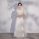 
Bu Liancao Girl Guzheng Costume Stage Performance White Princess Birthday Skirt 4-12 Years Old Host Piano Playing White 160 cm