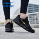 Hongxing Erke Men's Shoes Summer Light Sports Shoes Sports Men's Black No-Slip Woven Red Star Round Spote Spure Shops Mesh Casual zapatos casuales, Black/King Gold 3291 (malla de cuero) 42