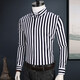 Talentiertes Yijia Vertikales gestreiftes Hemd Herren-Langsamen, schlanker Baumwollkoreaner-Stil gutaussehender Frühlings-Männer modisches lässiges Hemd-Hemd-Mode-Fashion Anti-Falten-Marine Streifen 5009 39
