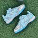 Feelaces Spitzenfreie Kinderfußballschuhe für Studenten, Männer und Frauen, Falcon TF gebrochene Nägel Klettverschluss Turnschuhe Künstliche Gras-Trainingschuhe 6195 Monate Farbe gebrochener Nägel 32 Standard Sportschuhe Größe