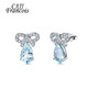 CAJJ Francois 4 carat aquamarine earrings, earrings, natural colored gems, 925 silver inlaid with zircon, jewelry, gemstones, aquamarine earrings