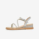 
Heshe (TATA) beautiful wedge sandals for women wearing one-strip fashion sandals for summer 7UA03BL4 Silver 39
