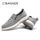 Qianbaidu summer men's shoes lightweight and versatile breathable casual shoes men's fashion trend board shoes canvas shoes gray 41