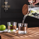FANKAQI heat-resistant, high-looking cold kettle glass for home living room, cold white kettle for making herbal tea and juice, ash walnut + cup holder + iron tray