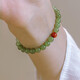 Jade fruit green Hotan Jade Bracelet South Red Bracelet Simple original design to give your girlfriend gift hand circumference 1517cm