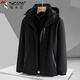 Woodpecker (TUCANO) Jacket Men's Jacket Men's Autumn and Winter Three-in-One Casual Outdoor Sports Men's Wear Black 2XL