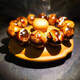 Phase stone edge optimized floating flower Burmese amber bracelet for men and women cave honey flower root amber beeswax bracelet single bead 20mm*12 pieces/string/men