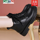 
CARTELO 2025 autumn and winter new British style short boots for women's mid-heel motorcycle boots thick-heeled Martin boots women's boots black leather 1748-21 black leather 36