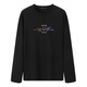 Teek trendy langärmelige T-Shirt Boy Casual Clothes 2025 Einfacher Brief Druck Herren Herumn Mode T-Shirt Top HC687 Black L
