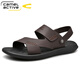 
Camel dynamic sandals men's toe layer cowhide two-wear beach shoes men's outdoor fashion men's shoes summer new product trendy stream shoes men 698 brown 40 standard leather shoe size