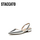 Sijiatus neue elegante Sandalen flache Schuhe flache Mund Single Schuhe Frauen Sandalen S5024CH4 Mondlicht Silber 34