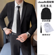 Quezhiyin suit suit men's youth Korean style slim jacket black and white casual business professional formal suit suit four-piece set [four-piece set] suit + black shirt + trousers + free L 115 130Jin [Jin equals 0.5 kg]