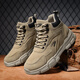 Changxiang Huili men's shoes in summer waterproof and non-slip work high-top men's shoes work on construction site thick sole wear-resistant large-size Martin shoes men YJ-9193 khaki 41