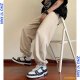 Idea Fan Fatty Large Size Casual Pants for Men's Spring and Summer Thin Style Loose Large Size Trendy Brand Wide Legs Students' Sneakers Sports Pants Trendy A001-K1049 Black XL 135-150Jin [Jin equals 0.5 kg]