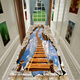 3D vertigo carpet can be cut, 3D thrilling corridor aisle carpet, long stairway, fully covered custom door mat, wooden bridge 40*60 cm rectangular