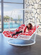 Rolling Stuhl Erwachsener Schaukelstuhl Liegestuhl Doppel Hängematte Hang Korb gewebtes Rattan Stuhl Outdoor Swing Stuhl Balkon Erwachsener Gold kleines Hängematte (lila rotes Kissen 13821)