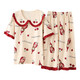 
Nanbowan Super Large Size Plus Fit Plus Large Size Women 260 Jin [Jin Equal to 0.5 kg] Home Summer PJ Special Summer Pure Cotton Short Sleeve Cropped Pants Dark Blue B9923 XXXL (160-180 Jin [Jin Equal to 0.5 kg])