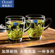 Ouxin imported glass tea cup, heat-resistant tea cup with handle, household hospitality cup, thickened large-capacity tea cup, green tea cup, two Kenya handle cups 245ml