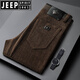 JEEP SPIRIT灯芯绒牛仔裤男春秋季弹力男士休闲裤字母提花秋冬商务直筒裤 咖啡色 春秋6630 29