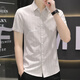 Рубашка с короткими рукавами Romon Ice Silk Mens Men's Summer Summer Ultra Thin Gradient Crown Casual рубашка с половиной рукави