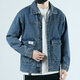 Xuanlaiya rétro grand travail de poche veste denim veste de printemps et d'automne Nouvelle marque tendance lâche belle veste décontractée hommes 847 gris xl