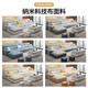 Xuan Shuo Guifei Combination Small and Medium-sized Apartment Fabric Sofa Solid Wood Frame Modern Simple Living Room Furniture Modern Simple Sofa Four-seater + Concubine 2.8 meters (comfortable version) (High-density sponge seat bag/mercerized flannel)