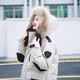 Tambor Xiaohongshu same style couple down jacket for men and women Parker raccoon fur collar hooded outdoor work jacket TF236579 Luoyingmi S (160)
