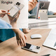 
RingKe magnetic card bag universal magsafe mobile phone card case invisible backrest bracket desktop thin Korean [magnetic type] bracket card case matte transparent [need to be matched with magnetic case]