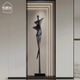Bai Decoration Modern Simple Abstract Figure Sculpture Ornaments Entrance Alcove Corridor Model Room Living Room Art Decoration Slim Champagne Gold