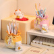 Yishangmei Geburtstagsgeschenke für Frauen Desktop -Ornamente Viel Glück bei Stifthalter Großer Lehrer -Tag Souvenirs Work Station Dekoration Sakura Katze gelbe Stifthalter (viel Glück Stifthalter)
