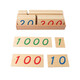 Montessori Matemáticas Matemáticas Enseñanza Ayuda Pensamiento del Centro de Educación Temprana Infantil Madera 1-9000 Números Big Card Toys 100 millones Cognitive Mathematics Concept Training 1-9000 Card Home Edition